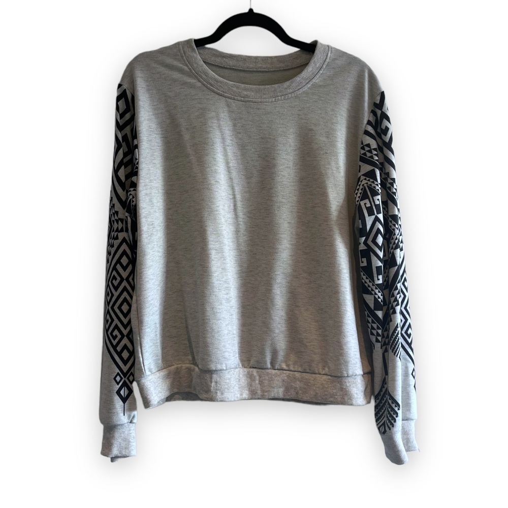 Printed Sleeve Crewneck Sweatshirt